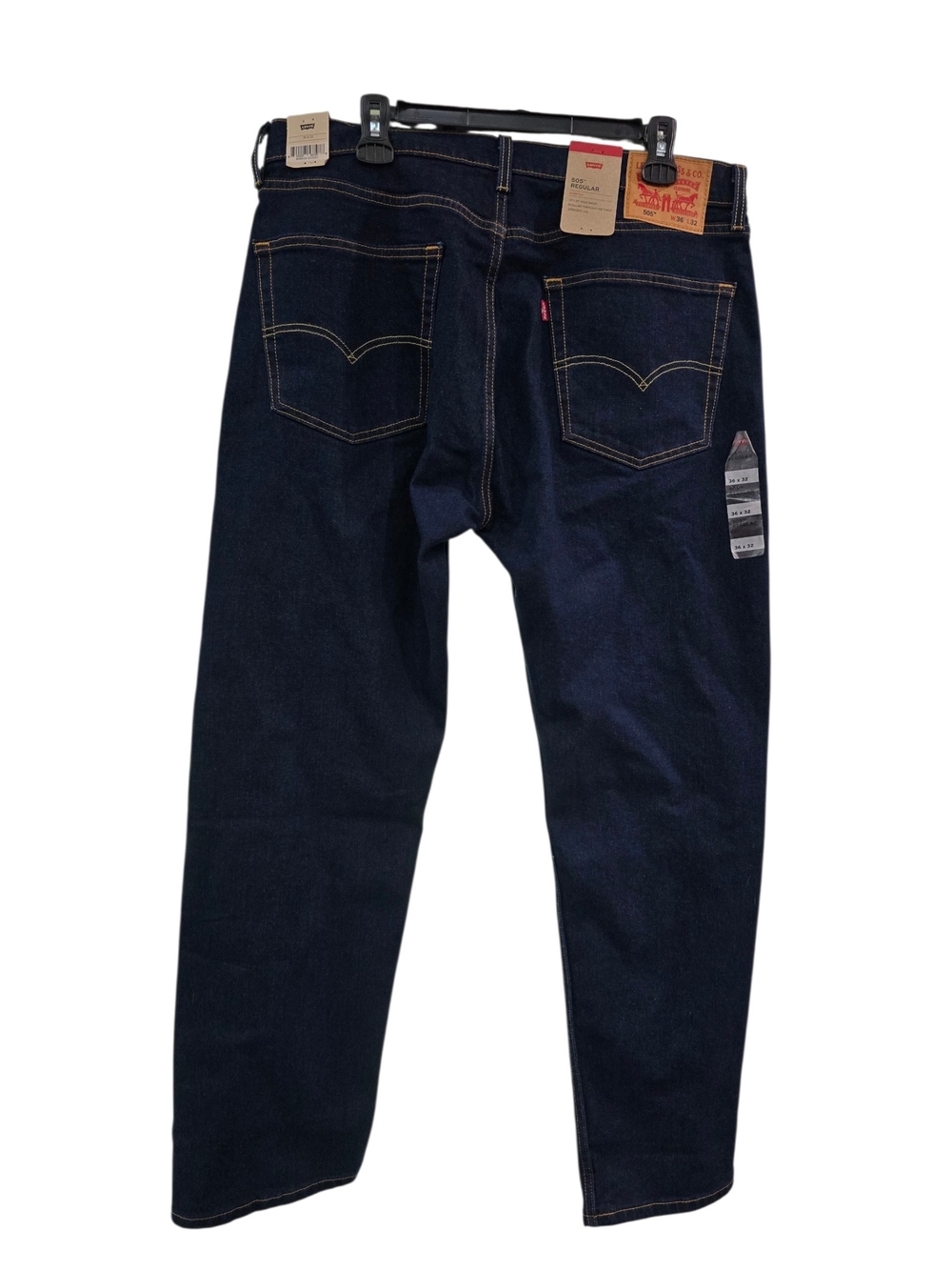 NWT Levi's 505 Regular Fit Straight Leg Jeans Dark Wash Indigo Blue 36x32 Men's